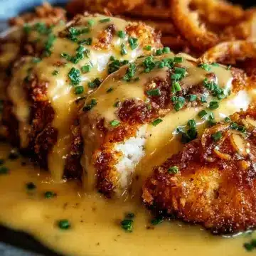 Irresistible Pretzel Chicken with Creamy Mustard-Cheddar Sauce