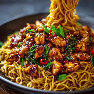 Sticky Garlic Chicken Noodles