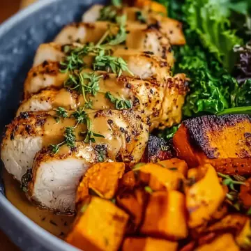 Tasty Maple Dijon Chicken & Sweet Potato Bowls