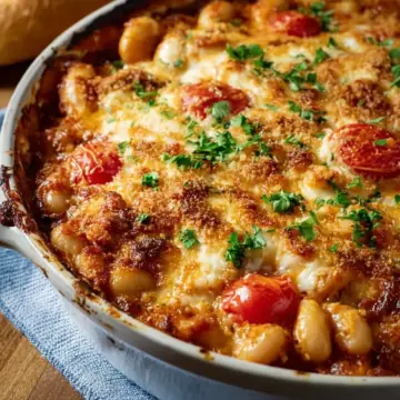 Cheesy White Bean Tomato Bake Recipe