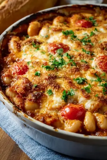 Cheesy White Bean Tomato Bake Recipe