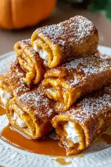 Pumpkin French Toast Roll-Ups