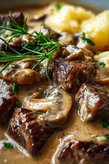 Slow Cooked Steak Diane Casserole