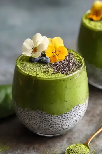 Delicious 4-Ingredient Matcha Chia Pudding
