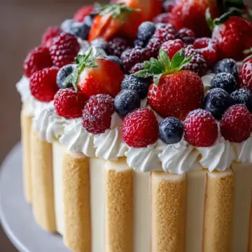 Delightful Vanilla Berry Charlotte Cake